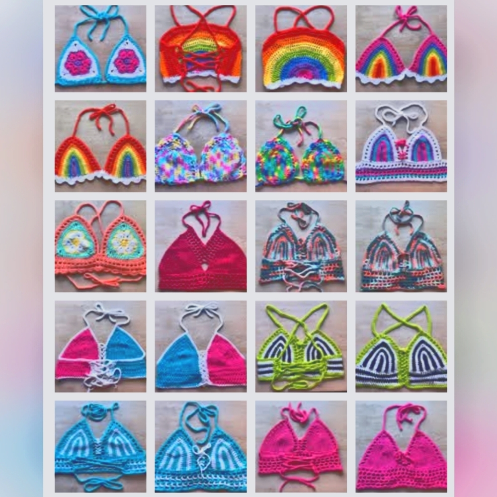 Colorful Crochet Bikini Tops